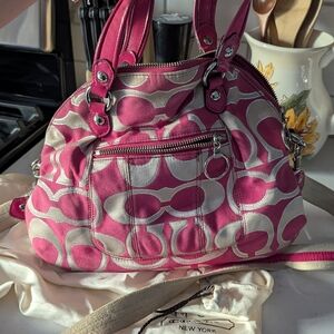 Coach Pink and Gray Women's Bag